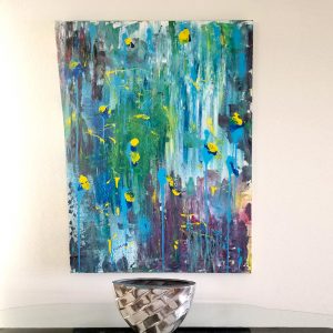 Acrylic Abstract Waterfall African American Art